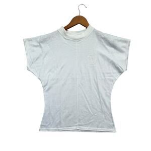 Perrie Ellen Womens Sweater Embroidered Logo Shirt Lotus Vintage USA MADE sz M